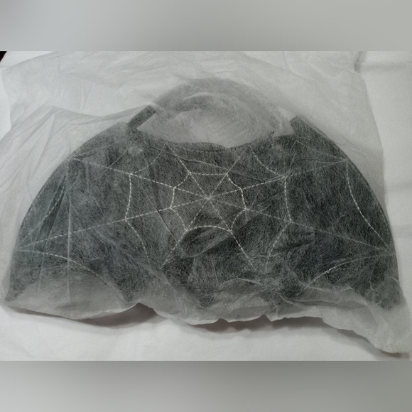 Goth Horror Themed Spider Web Bat Design Faux Leather Crossbody Purse - Picture 11 of 12